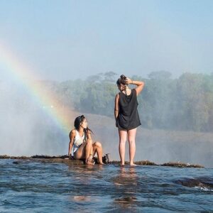 Cataract island pools in Victoria Falls