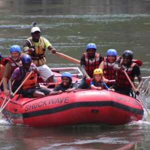 Family with kids zambezi river in Victoria Falls