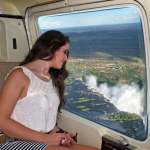 Flight of angels above in Victoria Falls
