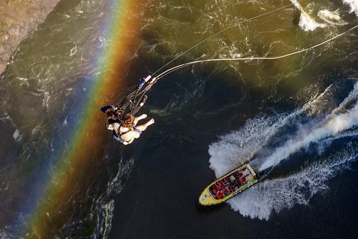 Guided bungee jumping jetboat activity in Victoria Falls