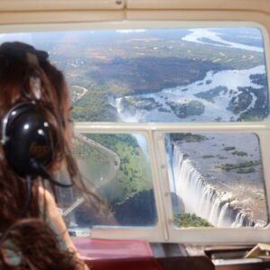 Helicopter flight over the victoria in Victoria Falls
