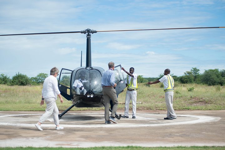 Helicopter ride above the falls in Victoria Falls