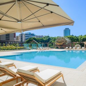 Outdoor pool terrace at Hyatt Regency Harare The Meikles in central Harare