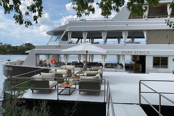 Zambezi explorer luxury deck sunset in Victoria Falls